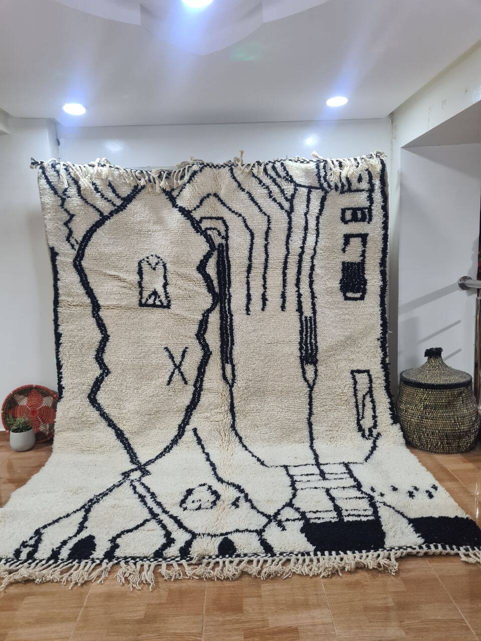 Handmade wool Berber rug 300X200 cm