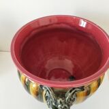 Medici basin in glazed earthenware with satyr masks