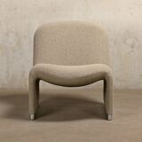 Fauteuils Alky Lounge Giancarlo Piretti en laine bouclée gris pierre, Anonima Castelli
