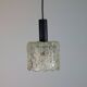 Vintage frosted glass pendant light, mid-century, 1970s.