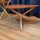 Safari stools & table set, 1970s, set of 5