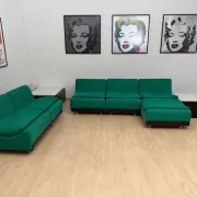 Modular green Orbis sofa ensemble by Luigi Colani for COR, Germany, 1970, set of 8