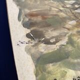 Georges lattès (1907-1989), gennevilliers station, watercolor and gouache