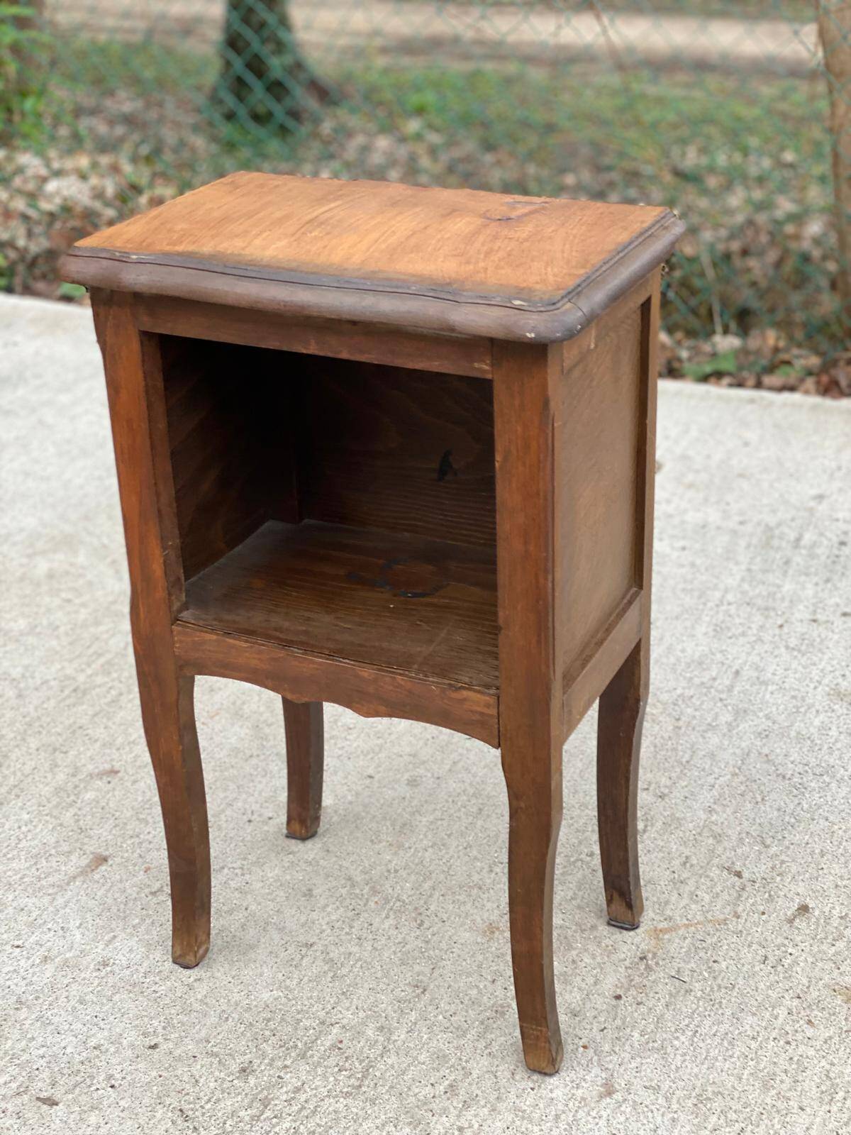 Louis XV bedside table in dark matte oak