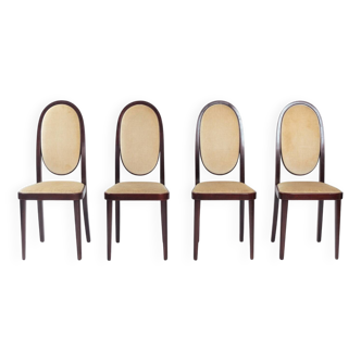 Chaises Thonet à dossier haut en velours n° 567 par Otto Prutscher