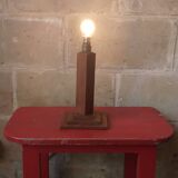 1950s oak lamp base