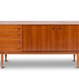 Teak sideboard, with four drawers and two doors. 20th century.