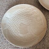 5 stoneware fish plates