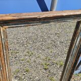 Rectangular polychrome teak mirror