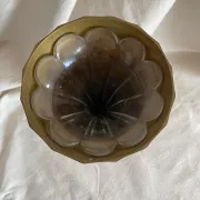 30 cm cornette vase in glass and brass from the 1950s