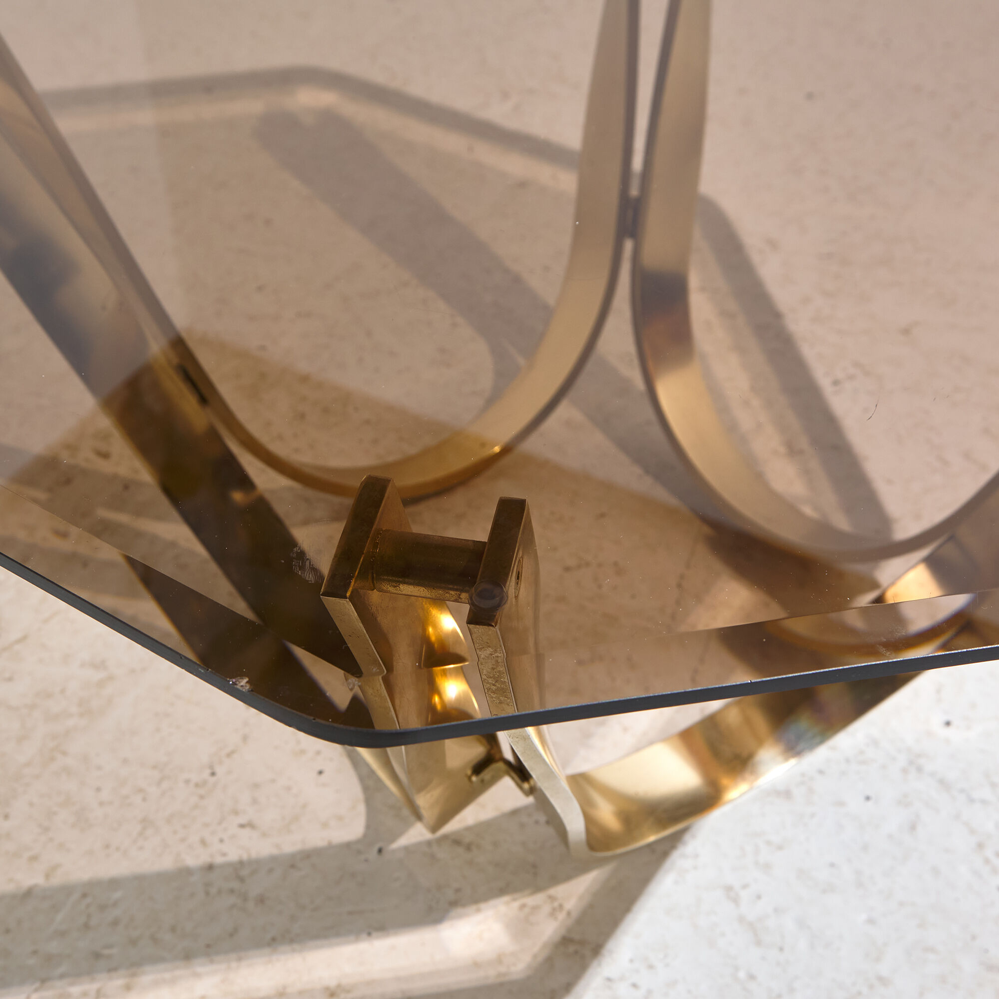 Brass coffee table by Roger Sprunger for Dunbar