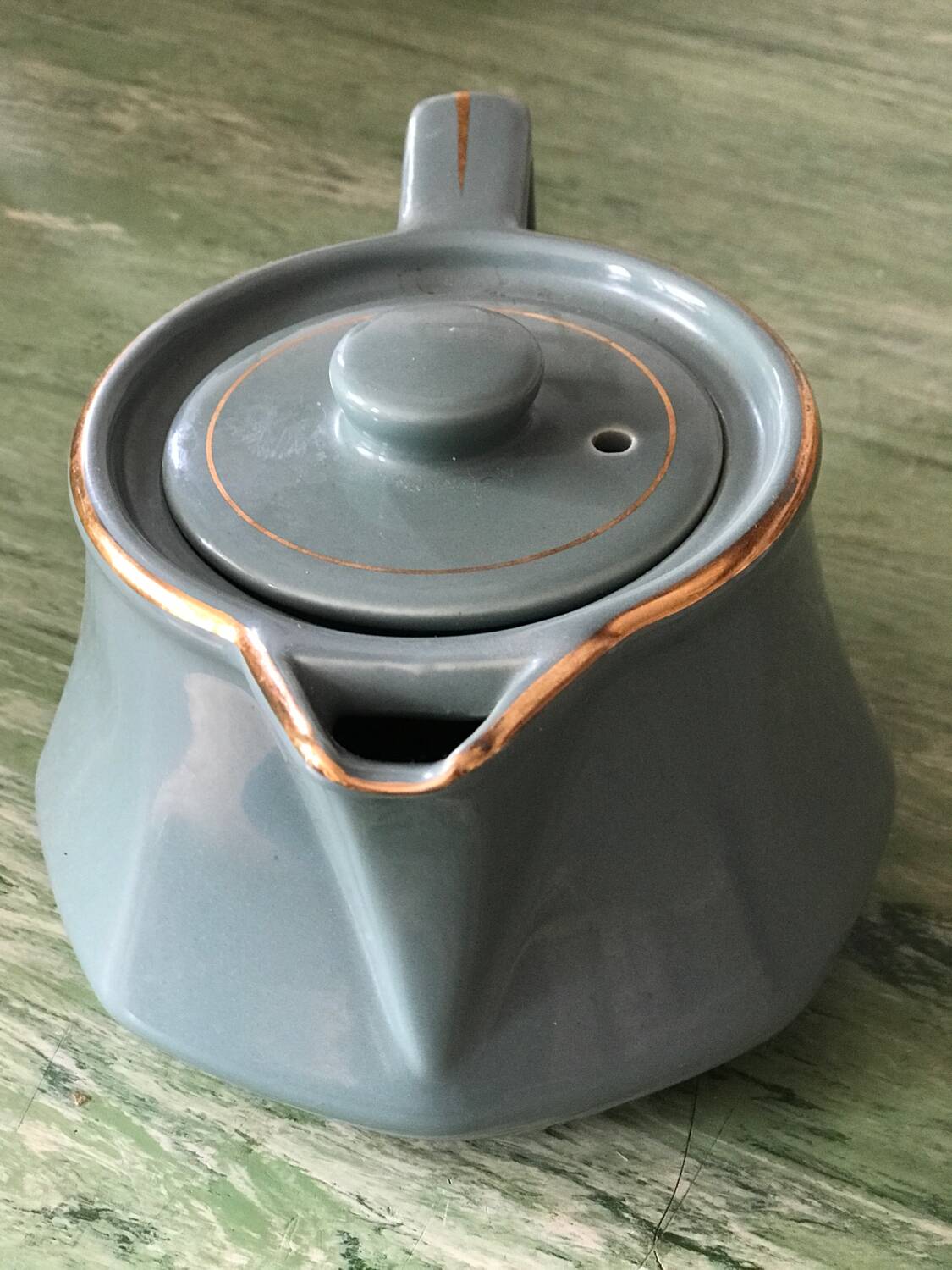 Antique celadon green teapot