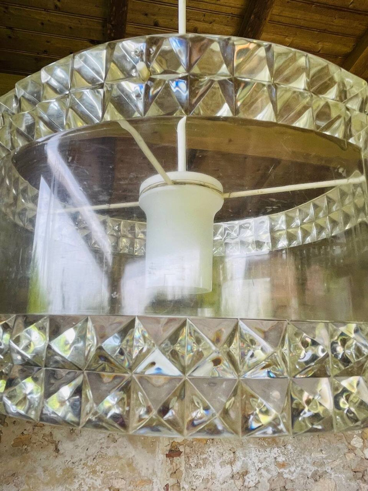 Vintage plexiglass pendant light, circa 1970s
