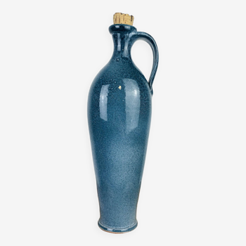 Blue ceramic bottle vase 35 cm