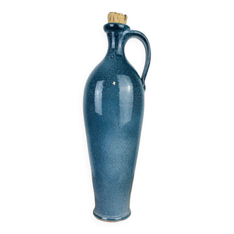 Blue ceramic bottle vase 35 cm