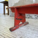 1950s oak bench with red patina, 2m