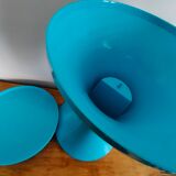Tam tam stool vintage blue plastic