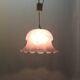 Suspension en verre dépoli blanc et rose/Vintage/années 1970