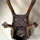 Chinese stool from the 19th century, made of wood and marble. In very good condition.