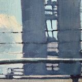 Vintage Oil Painting Industrial Landscape signed ÖRJAN WALLERT (1949)