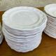 Service of 84 vintage white porcelain plates.