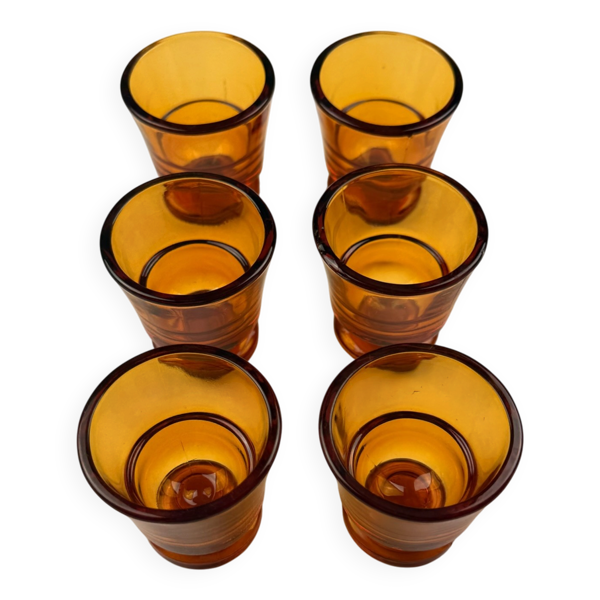 Lot de verres à liqueur orange
