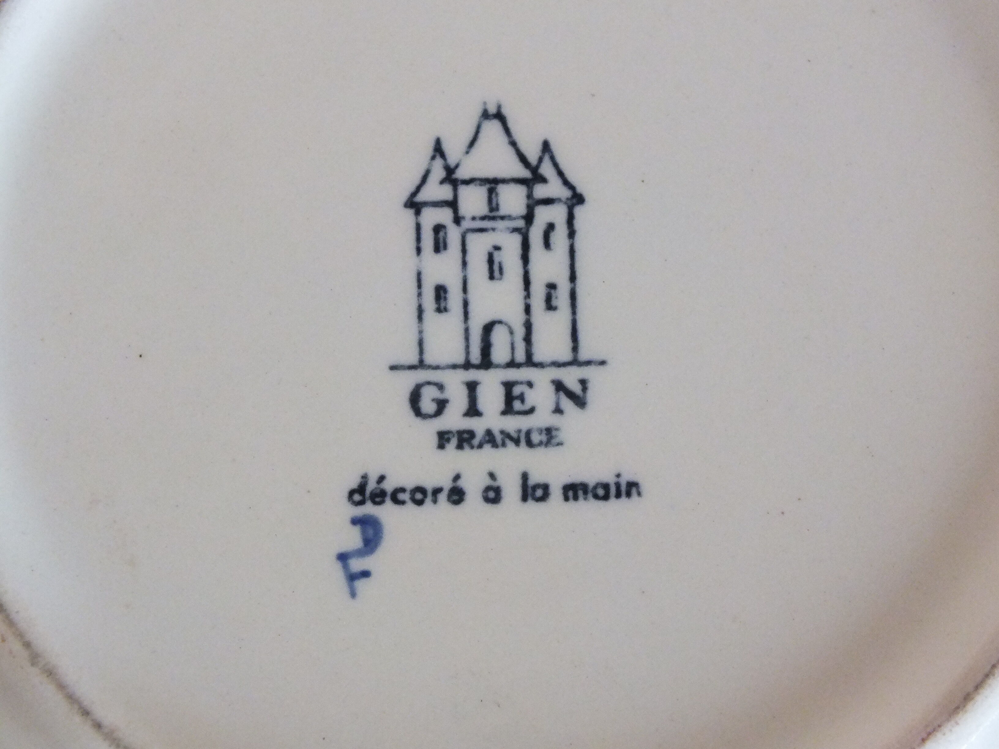 Cup, empty pocket in earthenware of Gien decoration Cashmere