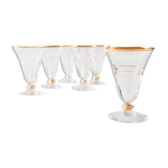 Series of 6 bistro glasses 1940s