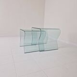 "Tango" Glass Nesting Table Set by Fabio Di Bartolomei for Fiam Italia