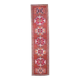 Vintage Turkish Oushak Handmade Wool Cotton Red Runner 87x336