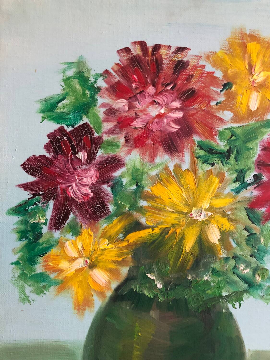 Oil on canvas bouquet of flowers