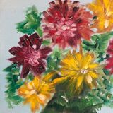 Oil on canvas bouquet of flowers