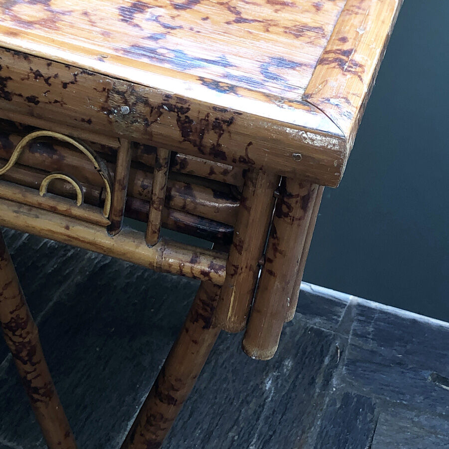 Table ou bureau vintage art deco en bambou