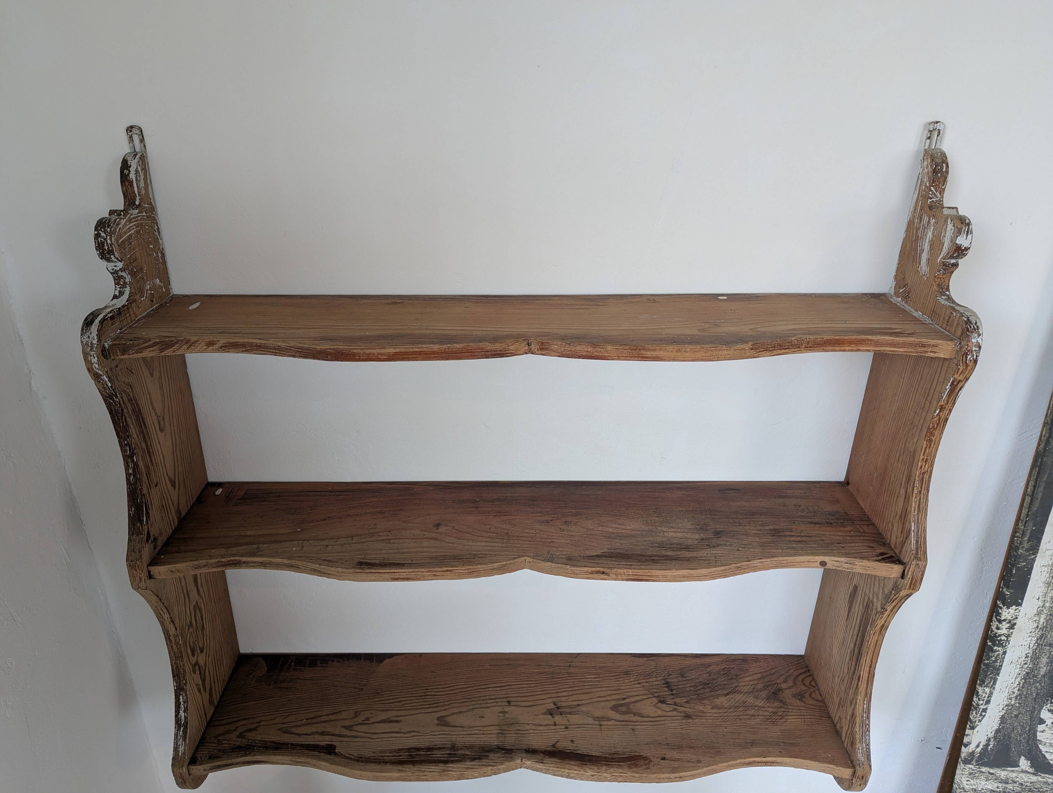 Large antique fir shelf