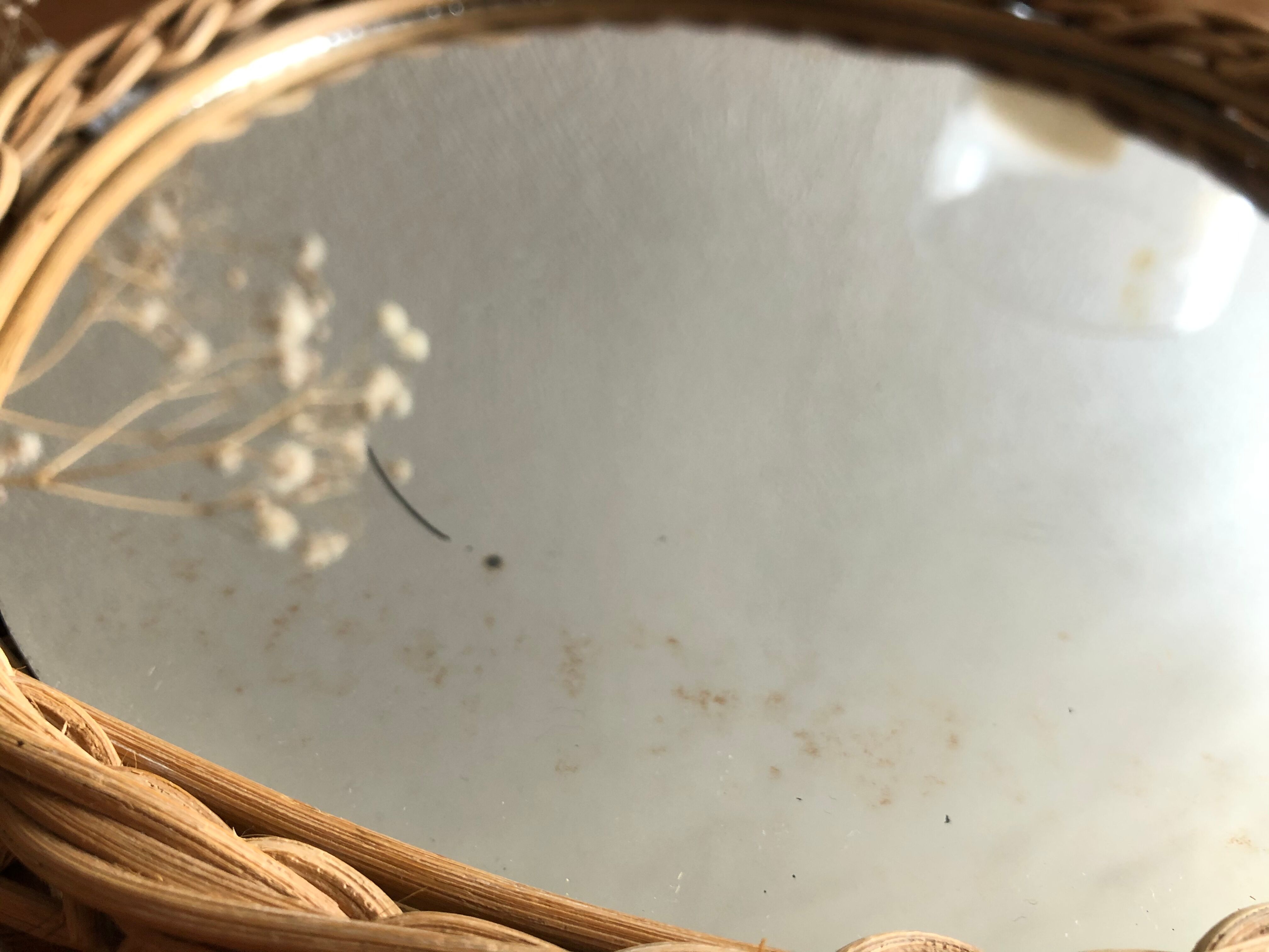 Braided rattan mirror 23cm