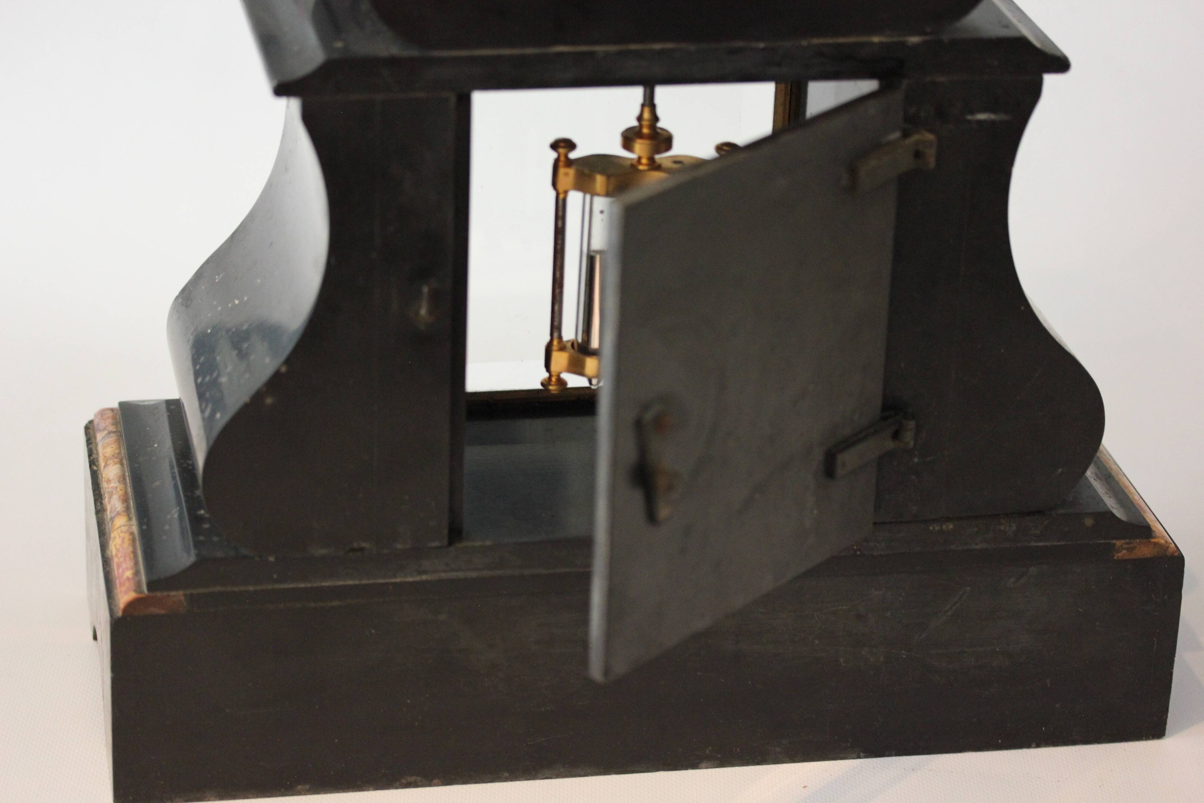 Old notary clock brocot movement and pendulum 2 bulbs 19th