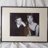 Framed silver photograph of Jane Birkin and Serge Gainsbourg