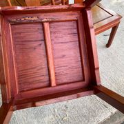 Set of 5 Chinese Ming chairs in solid rosewood – Engraved Shou pattern 70
