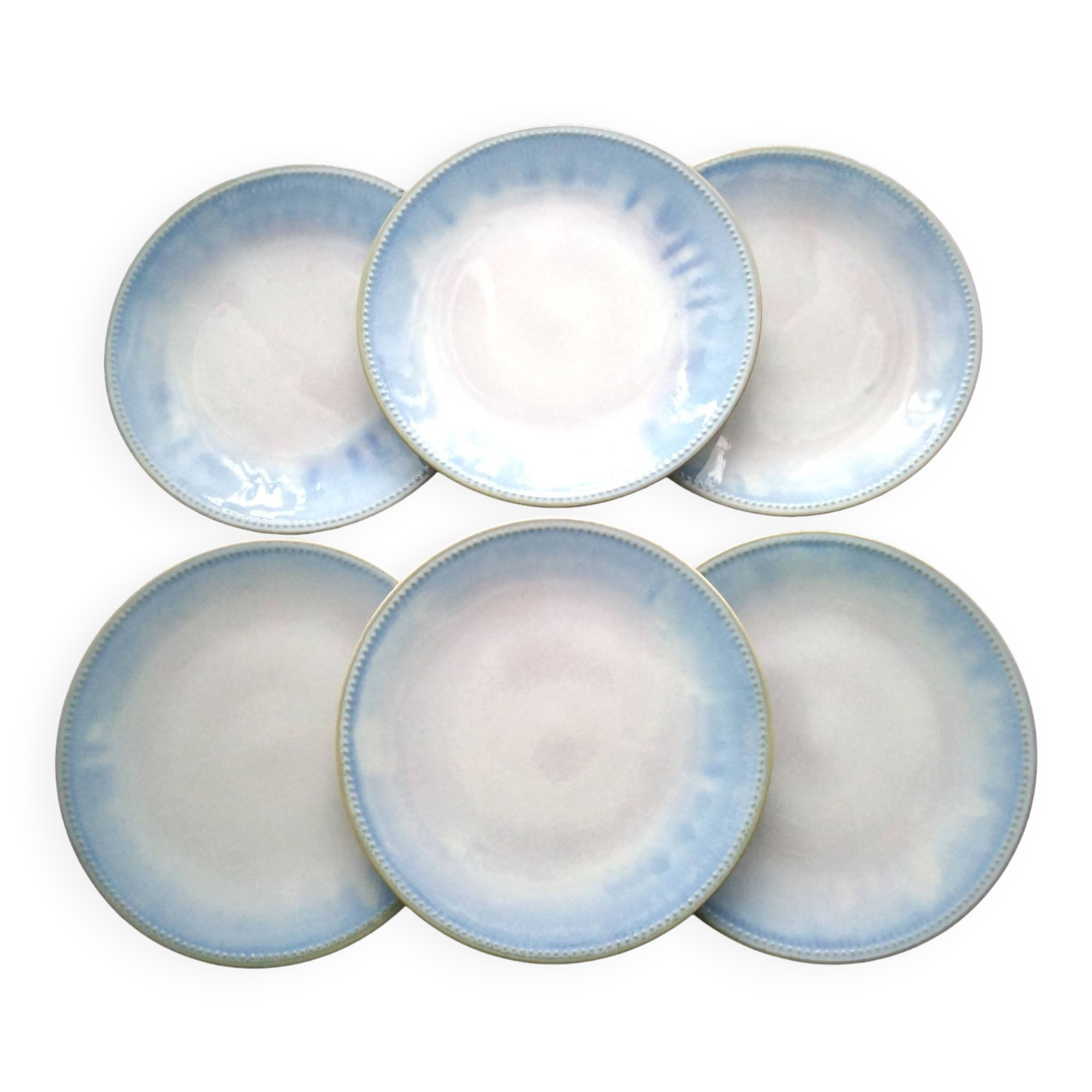 6 Ceramic dinner plates Handmade artisanal work
