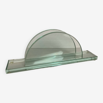 Thick glass half-moon mail holder