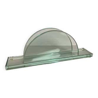Thick glass half-moon mail holder