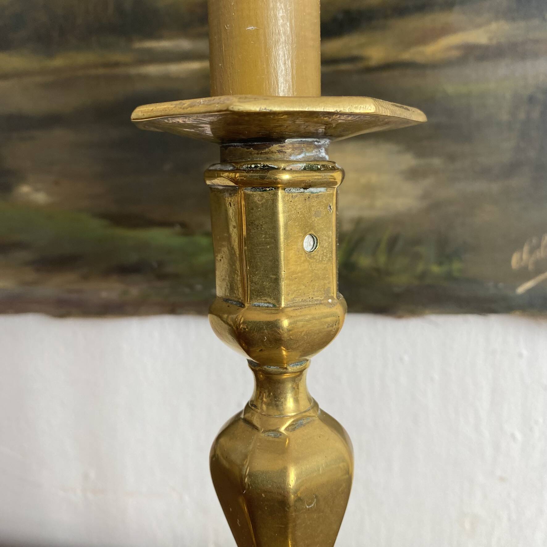 Lampes bougeoirs en laiton