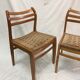 Pair of Scandinavian braided rope seated chairs