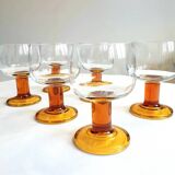 70's Amber Wine Glasses