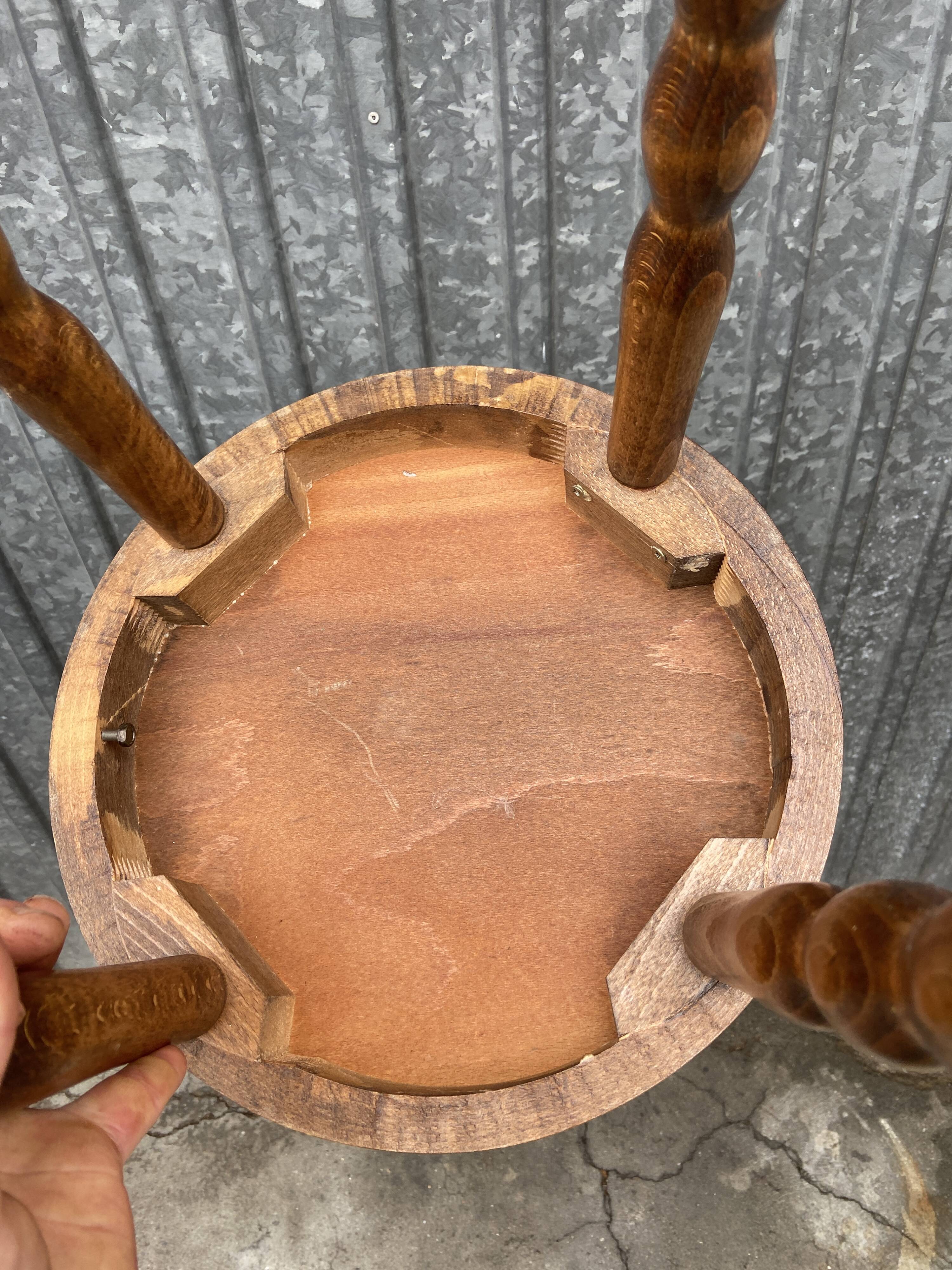 Baumann style vintage beech wood stool