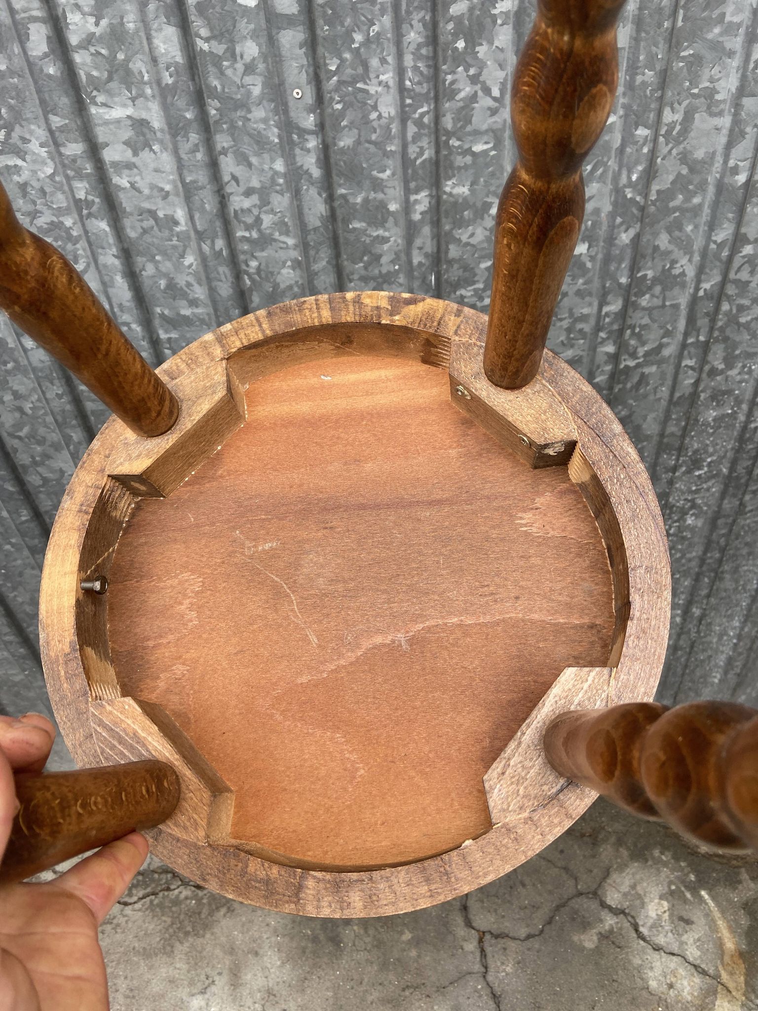 Tabouret en bois de hêtre vintage style Baumann
