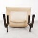 Saporiti Onda armchair in cream-colored leather