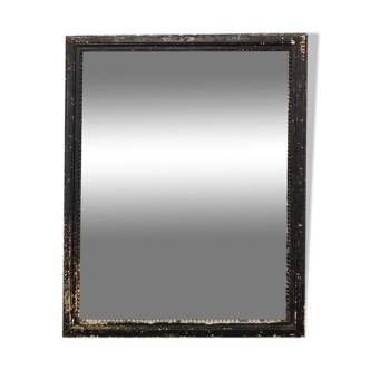 Rectangular black distressed mirror