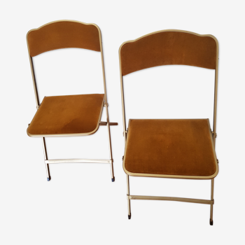 Set of 2 velvet folding chairs