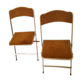 Set of 2 velvet folding chairs